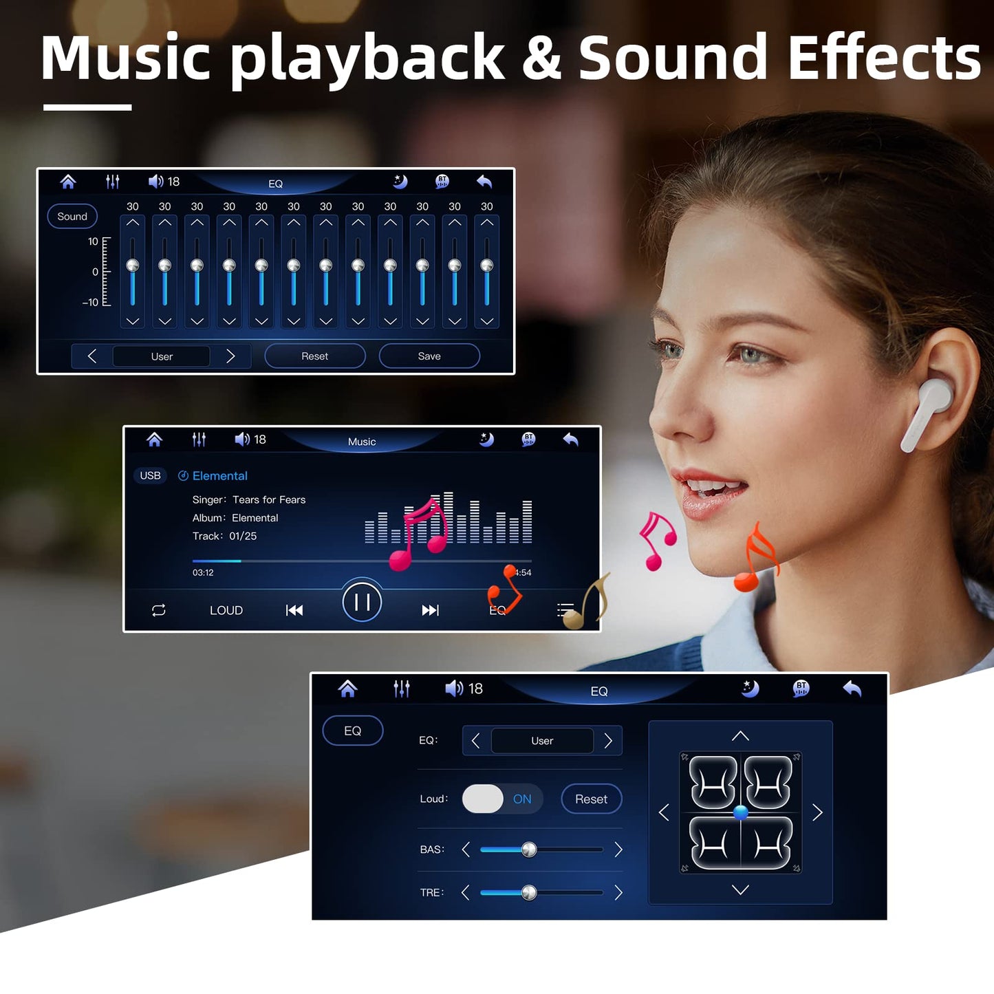 Podofo car stereo 1Din Carplay Android Auto Bluetooth Radio with 5.1'' IPS screen 2 USB/microphone/AUX/FM steering wheel control Mirror Link with rear view camera
