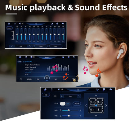 Podofo car stereo 1Din Carplay Android Auto Bluetooth Radio with 5.1'' IPS screen 2 USB/microphone/AUX/FM steering wheel control Mirror Link with rear view camera