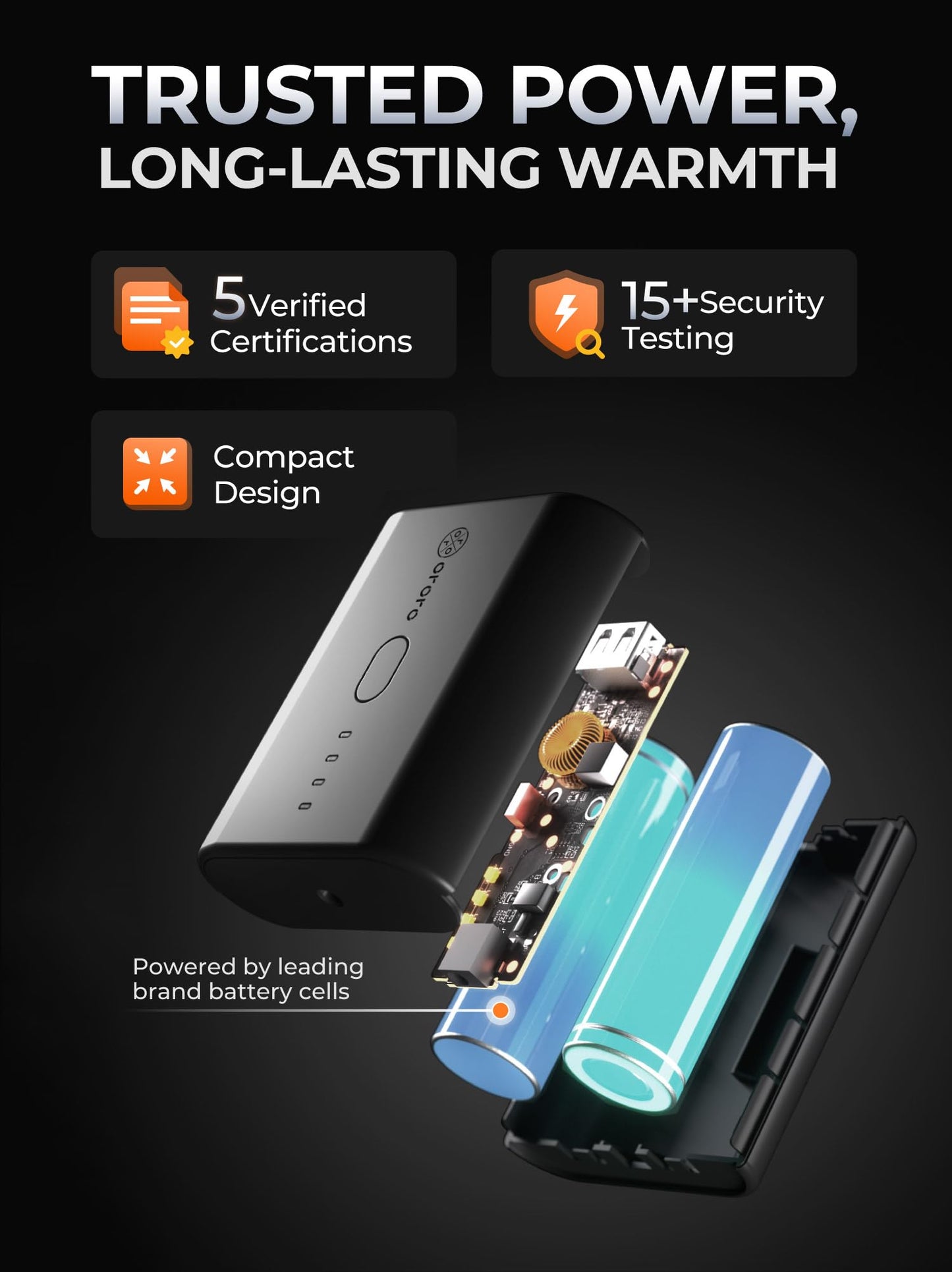 ORORO Men's Heated Vest with Powerbank, Up to 10 Hours of Heat - Charger Not Included (Neutral Black, M)