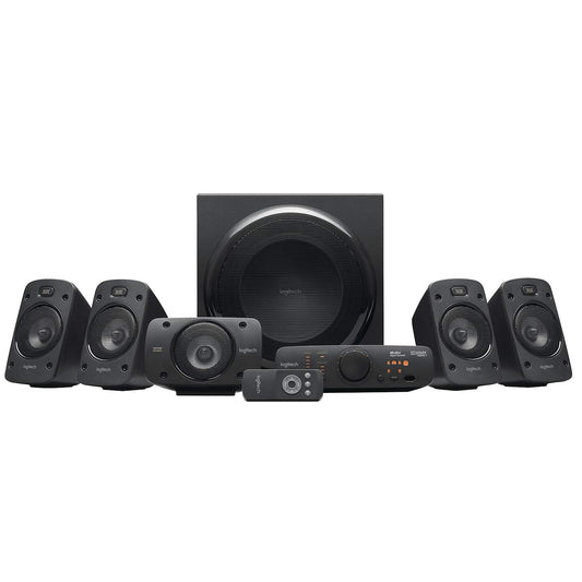 Logitech Z906 5.1 Sound System, speakers with 1000 watts surround sound, THX, multiple audio inputs, remote control, EU plug, compatible with PC/PS4/Xbox/stereo system/TV/smartphone/tablet - Black