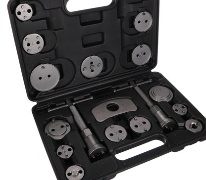 SIXTOL Mechanical Brake Set Black 18 | Brake Piston Reset Tool Set | 18 pieces | Rotate and compress | Disc Brake Tool | Adapters for various vehicle models | Tool case