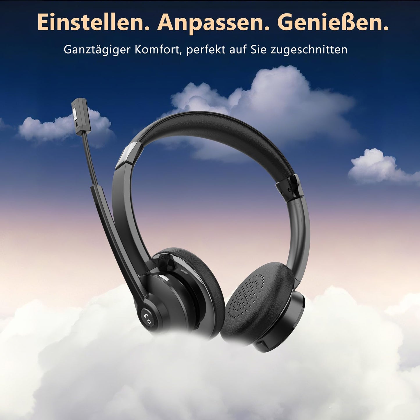 Ebay Bluetooth headset with microphone, wireless headset with charging station & USB dongle, wireless with microphone noise cancellation & mute for computer/meeting/zoom/office/home office