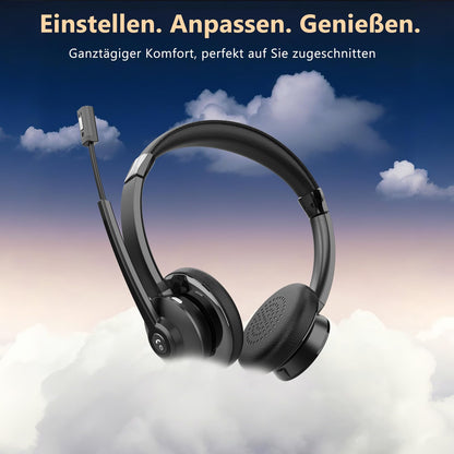 Ebay Bluetooth headset with microphone, wireless headset with charging station & USB dongle, wireless with microphone noise cancellation & mute for computer/meeting/zoom/office/home office