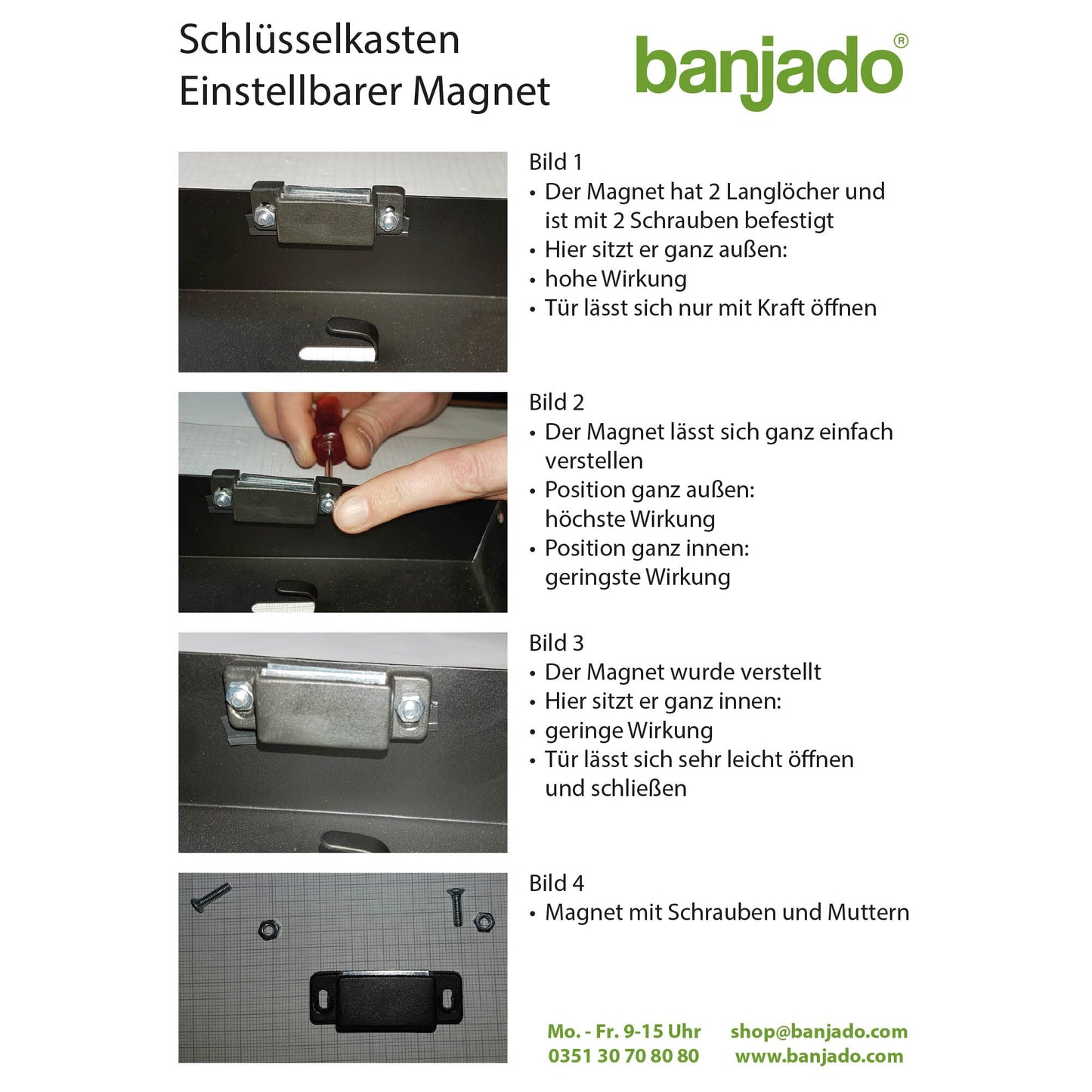 Banjado Design stainless steel key cabinet for 10 keys/ key storage cabinet 24 x 21.5 x 7cm with practical magnetic closure/ dandelion design 2