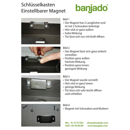 Banjado Design stainless steel key cabinet for 10 keys/ key storage cabinet 24 x 21.5 x 7cm with practical magnetic closure/ dandelion design 2