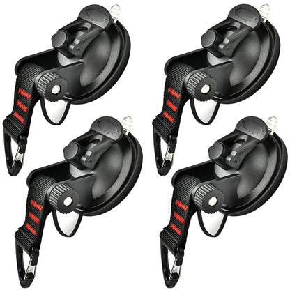 Suction Cup Camping Set - 4 piece suction cup hooks Extra strong suction hooks Multifunctional suction cups camping for car, awnings, motorhome, home, workshop