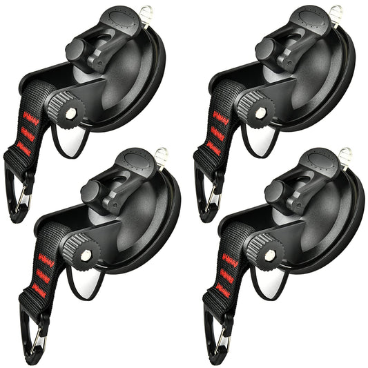 Suction Cup Camping Set - 4 piece suction cup hooks Extra strong suction hooks Multifunctional suction cups camping for car, awnings, motorhome, home, workshop