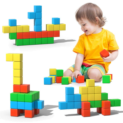 Asago Magnetic Building Blocks 28 Pieces, Large Magnet Stones 34mm 3D Magnets Puzzle for Brain Training in Children
