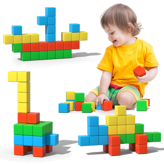 Asago Magnetic Building Blocks 28 Pieces, Large Magnet Stones 34mm 3D Magnets Puzzle for Brain Training in Children