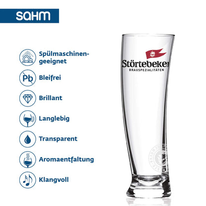 Störtebeker beer glasses 0.3 l - 6 wheat beer glasses in Sydney sailglass design - wheat beer glasses 0.3 l - Störtebeker glasses as a great beer gift.