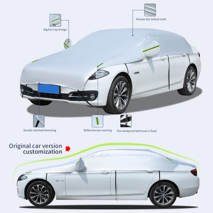 All-weather car cover, half cover, waterproof, car garage, dustproof with UV protection (400-520cm SUV).