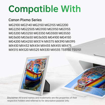 Lemero 540XL 541XL cartridges compatible with Canon printer cartridges 540 541 XL multipack PG-540 CL-541 for Canon Pixma TS5150 TS5151 MG3650S MG3650 MG3150 MG3250 MG3550 MG3600 (Black/Color, 2-Pack)
