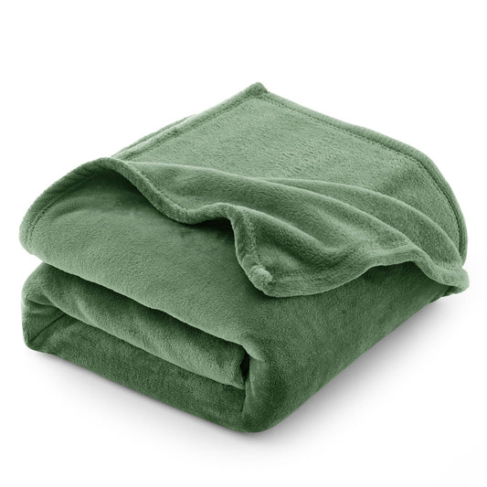 CozyLux cuddly blanket plush blanket large XXL 220x240 cm for 4 seasons - soft/warm/light sofa blanket living room blanket couch blanket for bed/sofa/couch, flannel fleece blanket 240x220 cm green