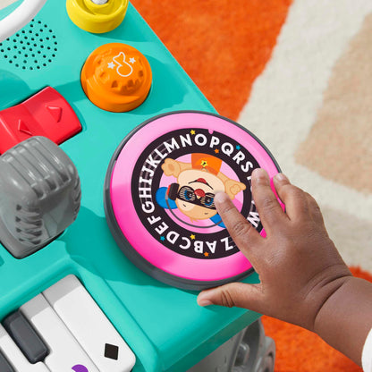 Fisher-Price Laugh & Learn DJ Play Table - musical learning toy with 3 piano play modes, lights, Version: UK English, HRB66
