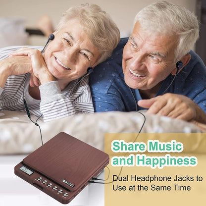 Portable CD player with speaker, CCHKFEI Rechargeable CD Player Portable Bluetooth Car FM Transmitter Discman CD Player for Car/Travel/Home Kids CD Player Portable
