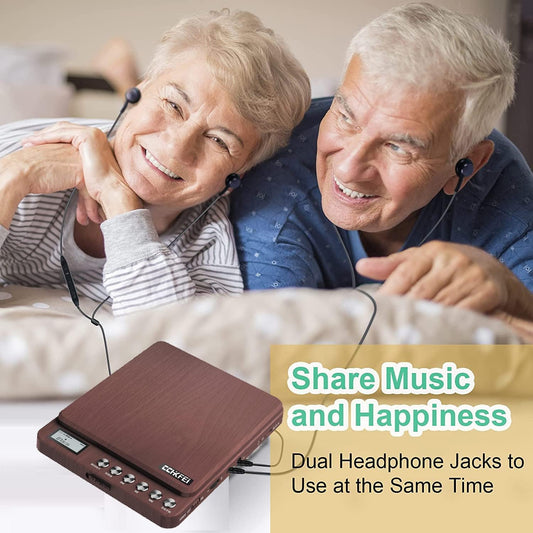 Portable CD player with speaker, CCHKFEI Rechargeable CD Player Portable Bluetooth Car FM Transmitter Discman CD Player for Car/Travel/Home Kids CD Player Portable