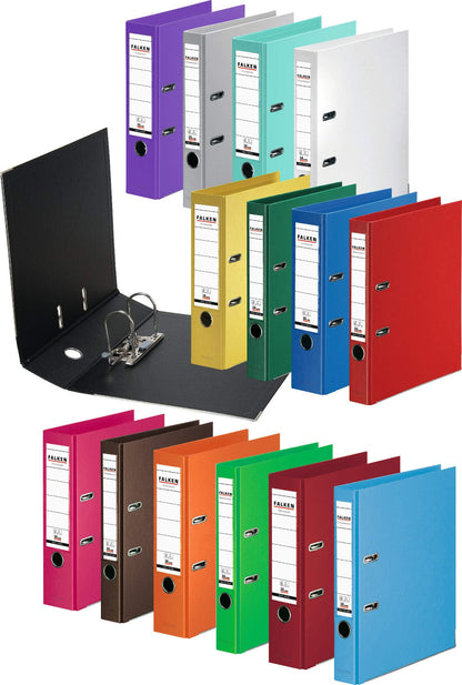 Original Falcon 10-pack Chromocolor Premium folders. Made in Germany. Plastic cover outside and inside 8 cm wide DIN A4 brown ring binder file folder office folder plastic folder