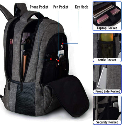BAOMANYI backpack for men, large school backpack for teenage boys, 18.4 inch waterproof laptop bag, big notebook school bag for work, travel, business, school backpack.
