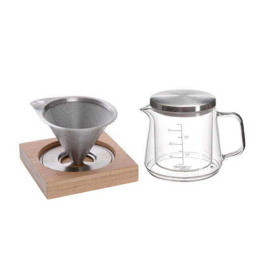 GRÄWE Coffee Maker with heat-resistant borosilicate glass carafe, stainless steel permanent filter, dishwasher safe.