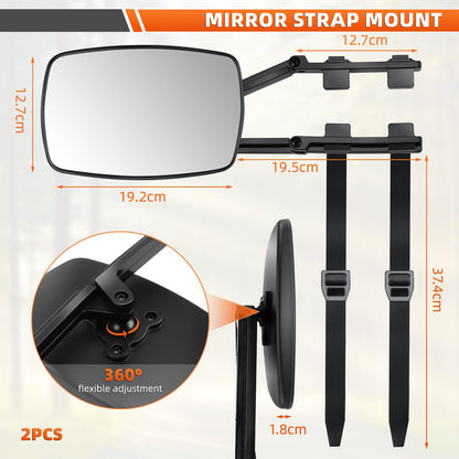 KAOLALI caravan mirrors, 2 pieces universal wing mirrors 2-piece set, car double side mirror, caravan wing mirrors, trailer mirrors for RV and Caravan, rotatable and foldable