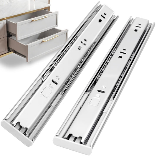 HLC Full Extension Drawer Slides 6 pairs (12 pieces), 50cm Soft Close Slides for Drawers, Ball Bearing Slides 3-fold fully extendable Side Mount Drawer Guides.