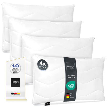 LILENO HOME 70x90 cm pillows [4-pack] as pillow filling - bed or decorative pillows with zipper for customization - Washable up to 95° - sofa pillows & throw pillows for couch/bed