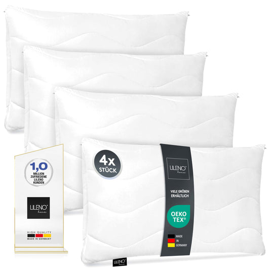 LILENO HOME 70x90 cm pillows [4-pack] as pillow filling - bed or decorative pillows with zipper for customization - Washable up to 95° - sofa pillows & throw pillows for couch/bed