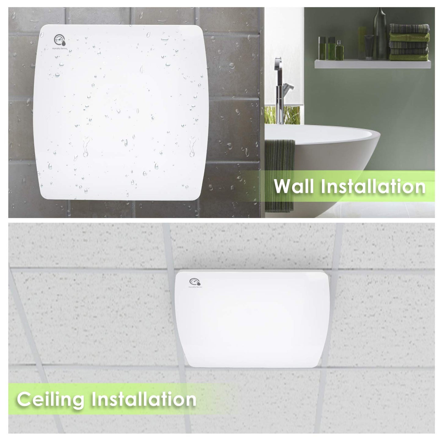 Randaco 100mm bathroom fan with humidity sensor, exhaust fan with backdraft damper & adjustable overrun timer. Bathroom fan for toilet and bathroom.
