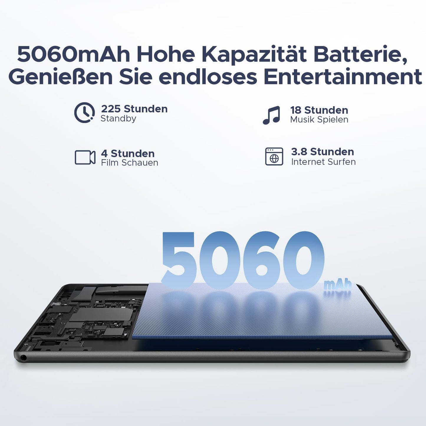 DOOGEE U10 2025 Latest Android 15 Tablet 10 Inch, 16GB RAM+128GB ROM (2TB TF) Kids Tablets PC 5060mAh Gaming Tablet Android, Widevine L1/ 8MP+5MP Dual Camera/WiFi 6/ Type C/ 3.5mm Headphone Jack