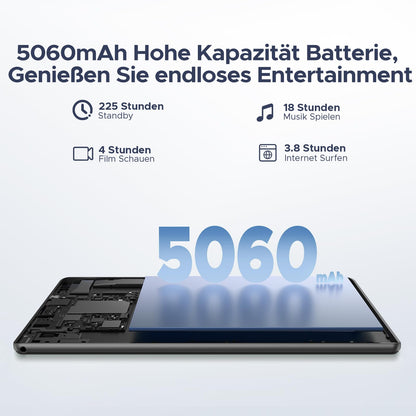 DOOGEE U10 2025 Latest Android 15 Tablet 10 Inch, 16GB RAM+128GB ROM (2TB TF) Kids Tablets PC 5060mAh Gaming Tablet Android, Widevine L1/ 8MP+5MP Dual Camera/WiFi 6/ Type C/ 3.5mm Headphone Jack