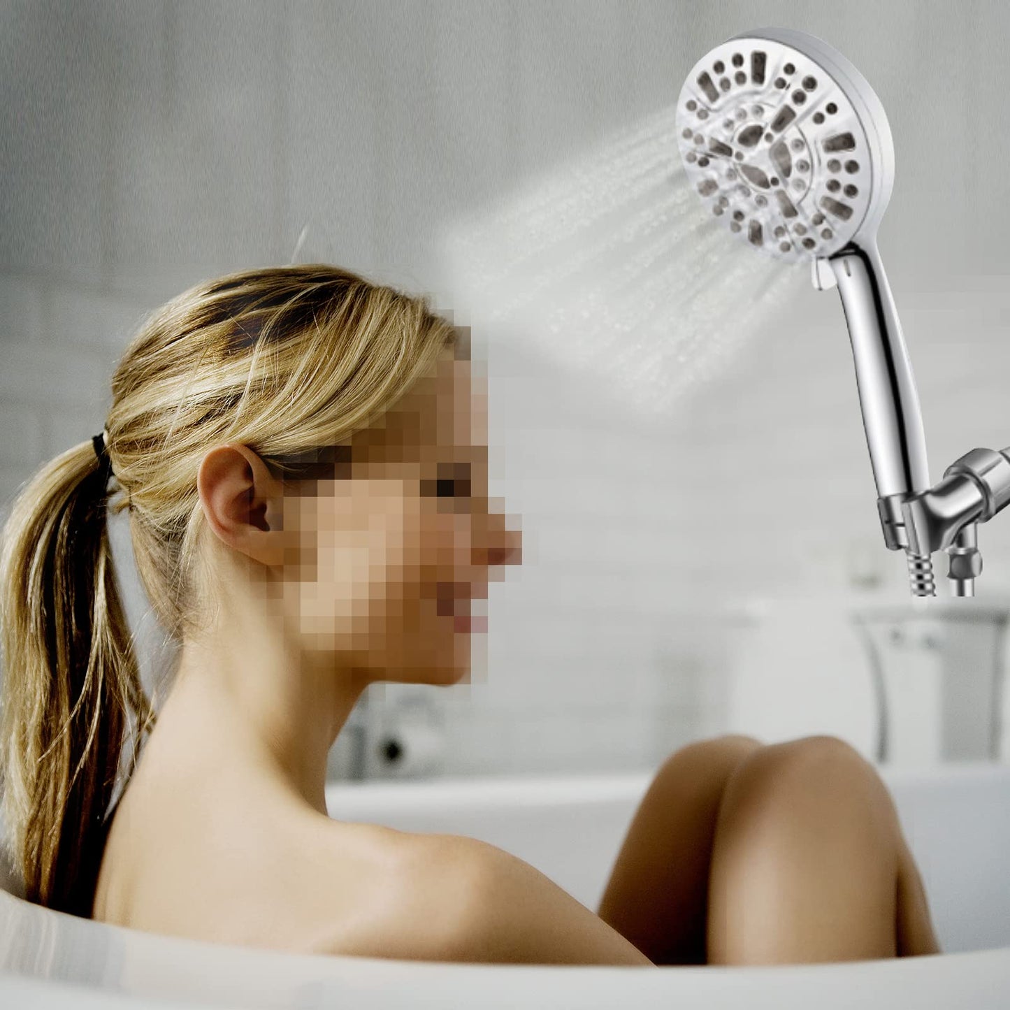 High pressure handheld shower heads with 10 functions, water-saving shower heads with anti-clogging nozzles, ideal for bathroom showers, perfect for washing tubs, tiles, walls, pets, and more.