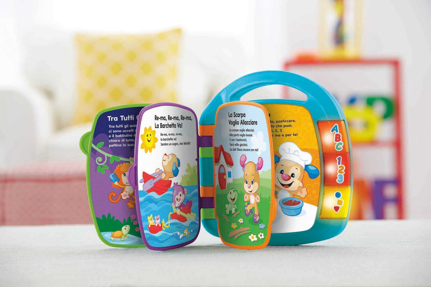 Fisher-Price Laugh & Learn Songbook Baby | Baby Music Book for 6 Months+ | Baby Music Toy | Electronic Kids' Book | Baby Toy with Music | Toy for Babies 6 Months+, Italian Version, CDH49