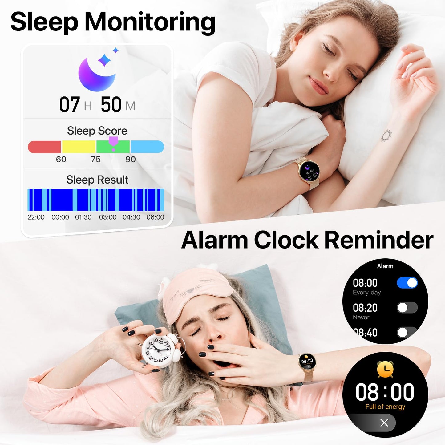 Nendefin Smartwatch Women, 1.39 inch round watch with phone function and Whatsapp voice assistant. Fitness tracker with activity tracker, 100+ sport modes. Women's fitness watch for Android iOS.