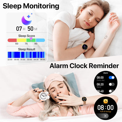Nendefin Smartwatch Women, 1.39 inch round watch with phone function and Whatsapp voice assistant. Fitness tracker with activity tracker, 100+ sport modes. Women's fitness watch for Android iOS.