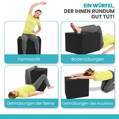 ELONEO lumbar disc cushion, elevation cushion for step positioning, step bed with cover, fitness cushion, foam, 40 x 50 x 50 cm