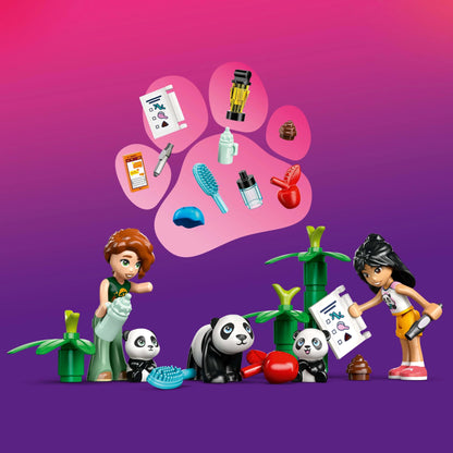 LEGO Friends Panda Care Station - Toy with treehouse, quad bike, 2 mini-dolls, and 3 panda figures - Creative set for girls aged 7 and up - 42648