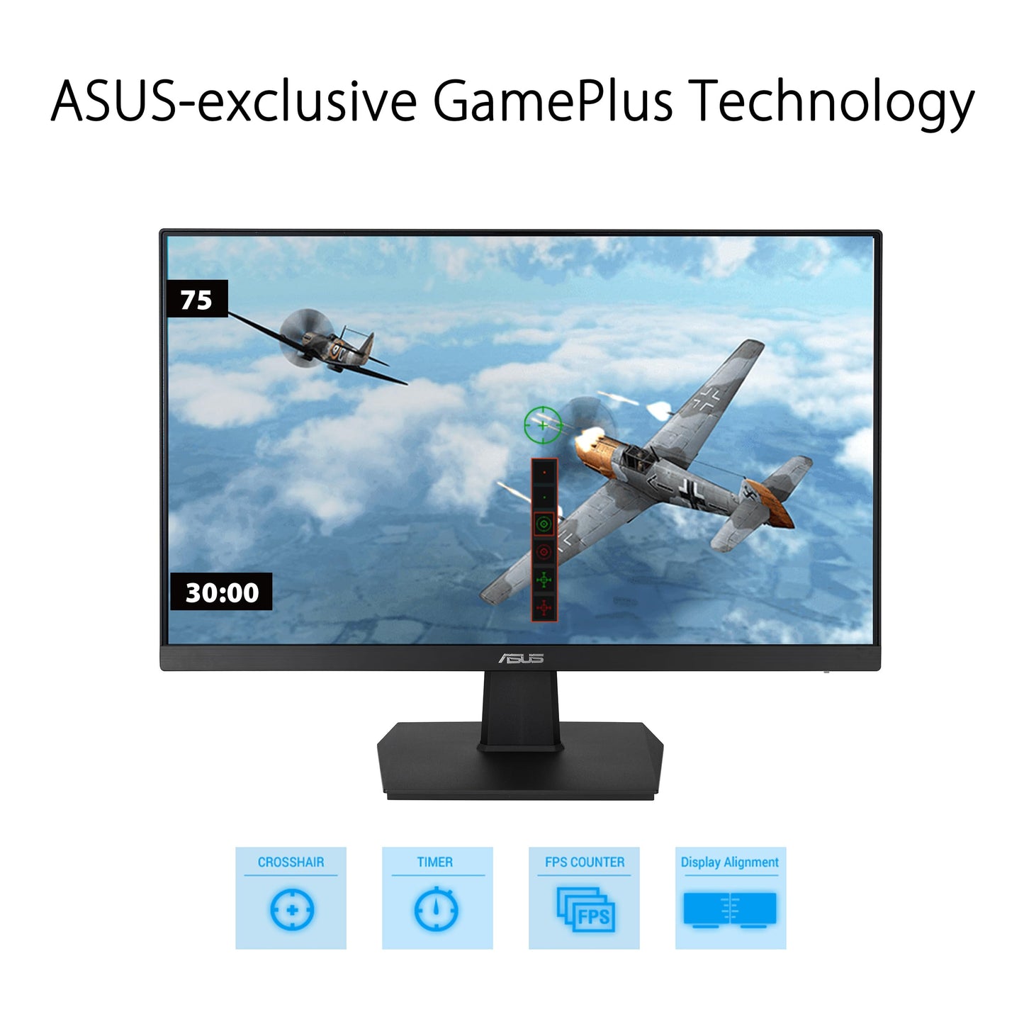 ASUS Eye Care VA24EHE - 24 inch Full HD Monitor - Frameless, Flicker-Free, Blue Light Filter, FreeSync - 75 Hz, 16:9 IPS Panel, 1920x1080 - DVI, HDMI, D-Sub