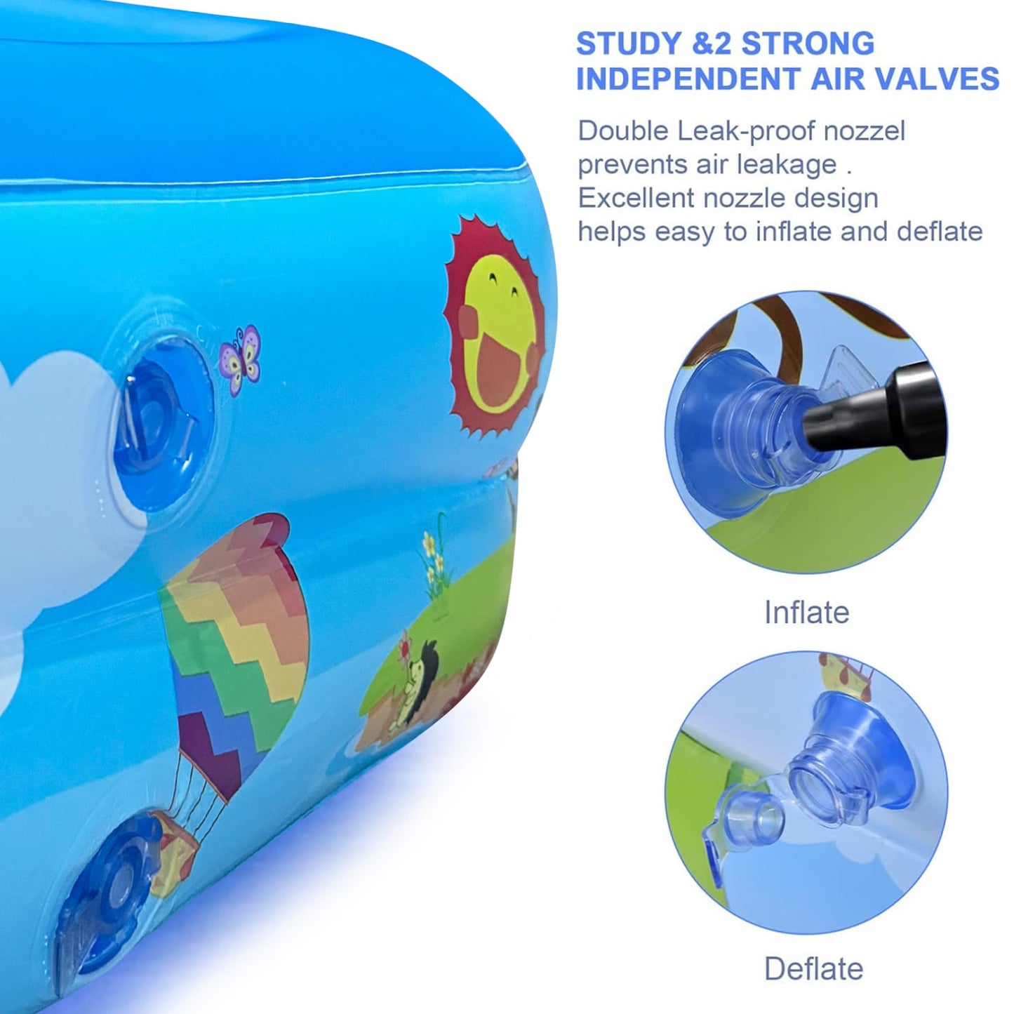 Children's paddling pool, Inflatable pool, Inflatable paddling pool, Kids pool, Kids paddling pool, Swimming pool, Inflatable pool, Inflatable kids pool, 2 rolls 105 x 75 cm Height 30 cm