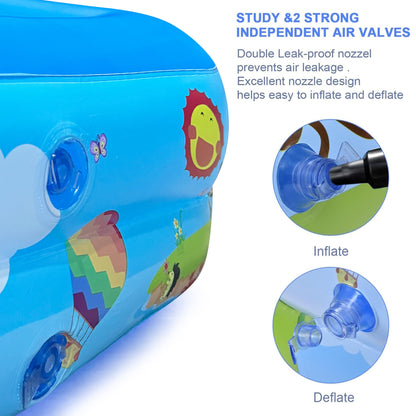 Children's paddling pool, Inflatable pool, Inflatable paddling pool, Kids pool, Kids paddling pool, Swimming pool, Inflatable pool, Inflatable kids pool, 2 rolls 105 x 75 cm Height 30 cm