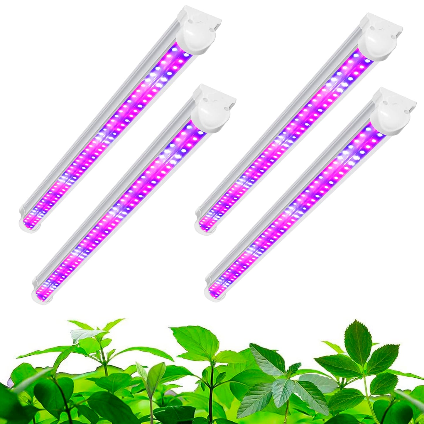 Wolezek T8 plant lamp, 4 pack full spectrum LED plant light for indoor plants, 6500K 660nm 450nm red blue white growth lights for plants, suitable for indoor greenhouse, garden.
