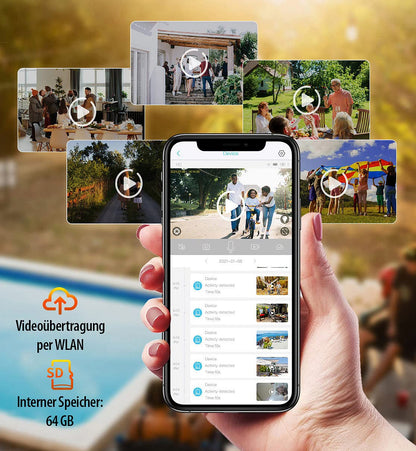 7links dome camera: PTZ IP surveillance camera, 2K+, 5X optical zoom, IR, WiFi, 64GB, app (LAN camera, outdoor WiFi camera, wireless motion detector)