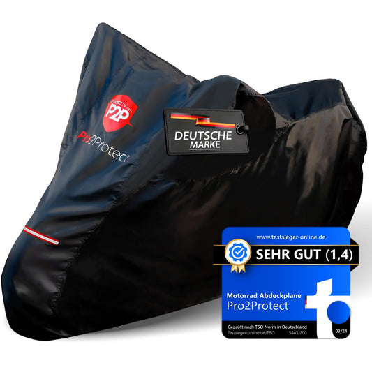 [ Test VERY GOOD ] Pro2Protect Motorcycle Cover 100% WATERPROOF weatherproof, Outdoor Cover for Moped Scooter Vespa Motorbike, Garage for Motorcycle Covers Motorcycle Cover Accessories