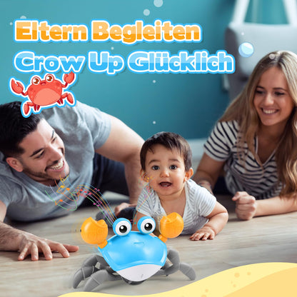 iKidiki Children's toys for 1 2 3 4 years old, Crab baby toy for 1-4 years old boys girls crawling toy baby gift boys girls birthday gift tummy time toys musical learning toys