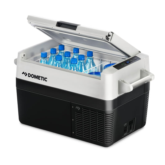 DOMETIC CoolFreeze CFF 35, portable electric compressor cooler, 34 liters, 12/24 V and 230 V for car, truck, boat, RV, and outlet, Grey