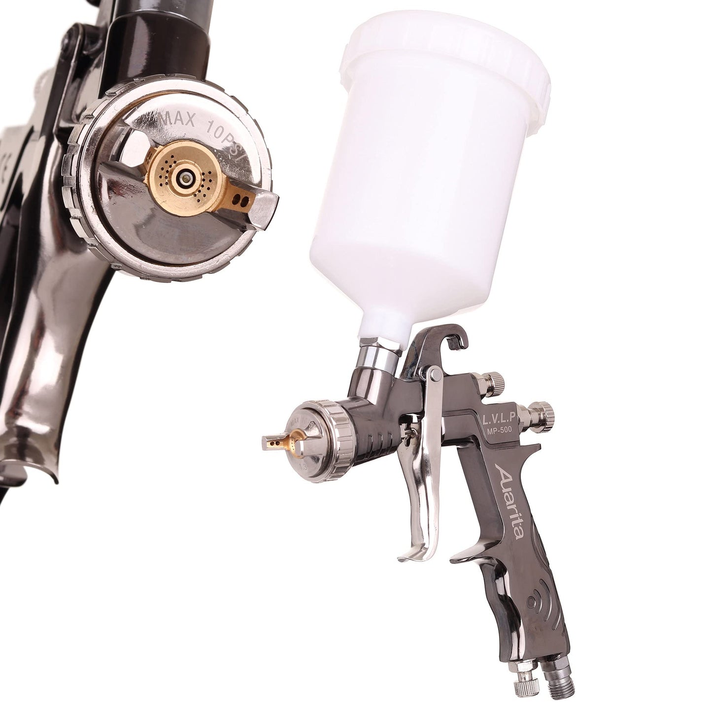 Auarita LVLP Technology Spray Gun MP-500 1.1mm Nozzle Durable 600ml Capacity for Painting THREE Adjustment Modes Very thin paint layer Extremely precise