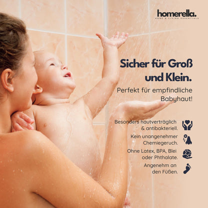 homerella© Non-Slip Shower Mat 53x53cm, INCLUDES HOOK, Anti-Slip Shower Mat, mold-resistant & washable, Shower Tray Insert, Shower Mat, Shower Mat, Non-Slip Bath Mat