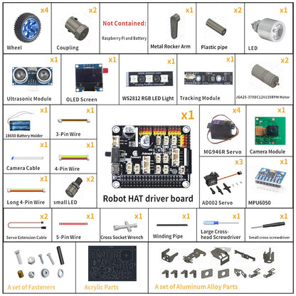 Adeept PiCar-Pro Raspberry Pi Smart Robot Car Kit. Program a 2-in-1 4WD car robot with a 4-DOF robot arm. Electronic DIY robotics kit for teens & adults for Pi 4 4B 3B 3B+.
