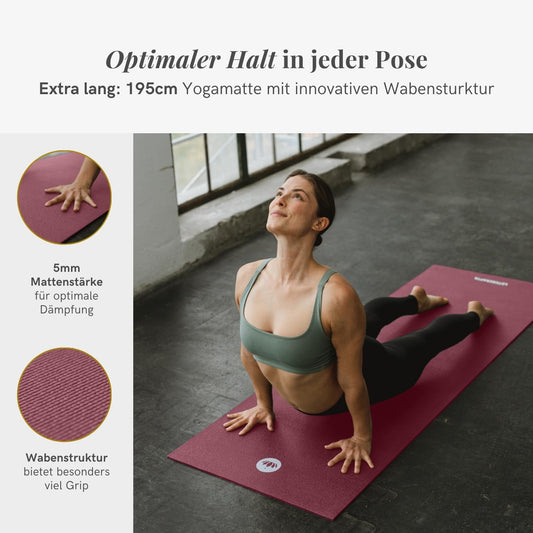LOTUSCRAFTS® Yoga Mat Standard or XL, versatile for use as a yoga mat, exercise mat, gymnastics mat, fitness mat, non-slip yoga mat, sports mat, training mat, yoga mats, Pilates mat.