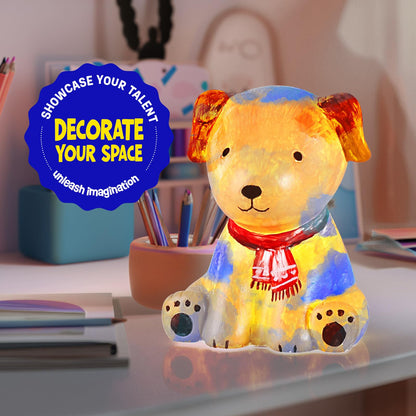 Craft set for children aged 6 years and up, dog lamp painting kit, crafting for girls and boys aged 6-10, gift for boys and girls aged 6-12, dog toy,DIY creative painting dog kids gift ideas.