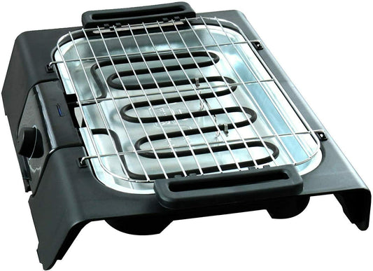 Slabo electric table grill BBQ grill balcony grill party grill electric grill E-grill | adjustable heat levels with thermostat | electric 2000 watts | including grill grate & metal drip pans - BLACK